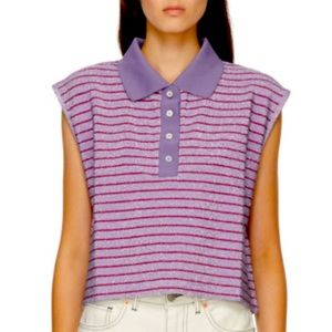 MM6 Maison Margiela Purple Striped Polo Tank Top